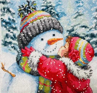 Набор для вышивания «Поцелуй для снеговика»