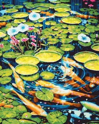 Картина по номерам «Золотые карпы» Картина по номерам «Золотые карпы»