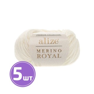 Пряжа ALIZE Merino royal (62), белый, 5 шт. по 50 г