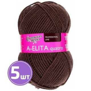 Пряжа Семеновская A-elita quatro (13389), кофе 5 шт. по 100 г Пряжа Семеновская A-elita quatro (13389), кофе 5 шт. по 100 г