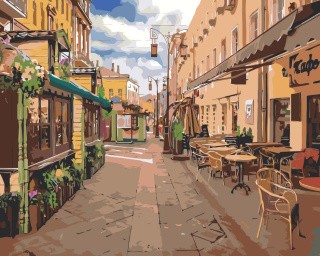 Картина по номерам «Московская улочка» Картина по номерам «Московская улочка»