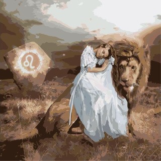 Картина по номерам «Знак зодиака. Дева и лев»