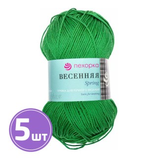 Пряжа Пехорка Весенняя (480), ярко-зеленая, 5 шт. по 100 г Пряжа Пехорка Весенняя (480), ярко-зеленая, 5 шт. по 100 г