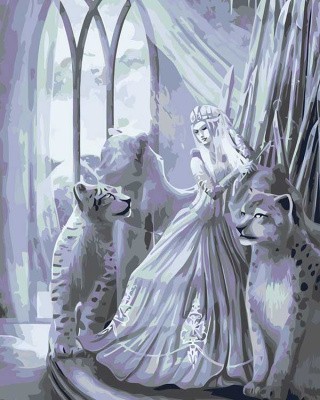 Картина по номерам «Снежная леди и барсы»