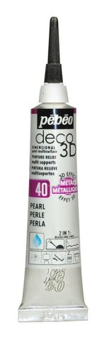 Краска акриловая Pebeo контур deco3D №2, цвет: жемчужный металлик, 20 мл
