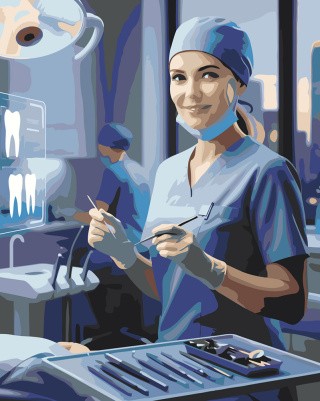 Картина по номерам Медицина врач стоматолог в больнице