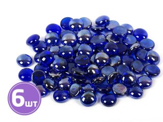 Камни стеклянные марблс, 17 - 19 мм, 6 шт. по 340 г, цвет: темно-синий, Blumentag