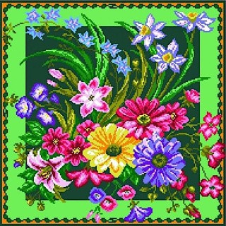 Рисунок на ткани «Луговые цветы»