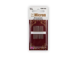 Иглы ручные Micron для вышивания №10, 16 шт., арт. KSM-502