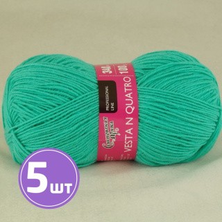 Пряжа Семеновская Vesta N quatro (7790), мята 5 шт. по 100 г Пряжа Семеновская Vesta N quatro (7790), мята 5 шт. по 100 г