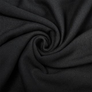 Ткань трикотаж Футер 3х нитка, начес, хлопок, 6 м, ширина 185 см, 320 г/м2, цвет: черный, TBY