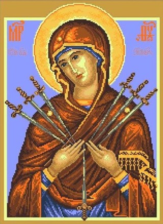 Рисунок на ткани «Икона Божьей Матери Семистрельная»