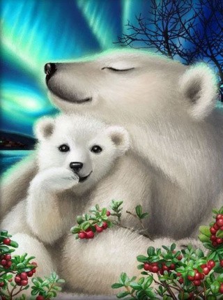 Алмазная вышивка «Белые медведи»