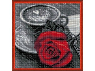 Алмазная вышивка «Роза и кофе»