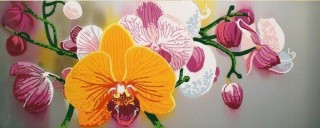 Рисунок на ткани «Нежные орхидеи»