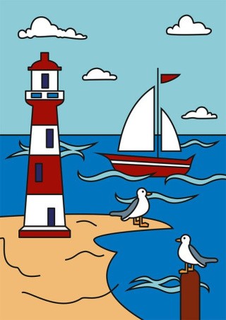 Набор для раскрашивания цветным песком Hobbius «Маяк» Набор для раскрашивания цветным песком Hobbius «Маяк»