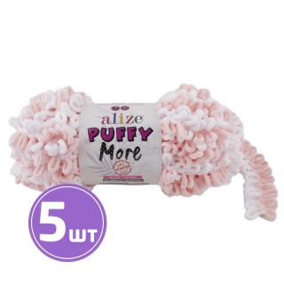 Пряжа ALIZE Puffy More (6272), роз.персик-белый, 5 шт. по 150 г