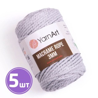 Пряжа YarnArt Macrame rope 3 мм (756), светло-серый меланж, 5 шт. по 250 г Пряжа YarnArt Macrame rope 3 мм (756), светло-серый меланж, 5 шт. по 250 г