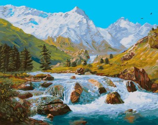 Картина по номерам «Горные ручьи Кавказа»