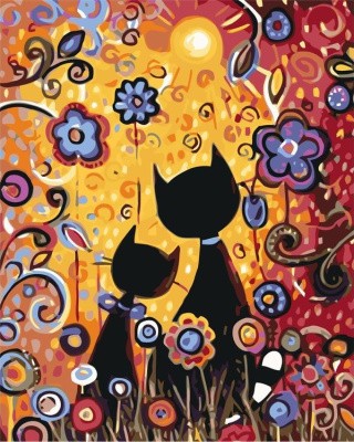 Картина по номерам «Кот и кошка»