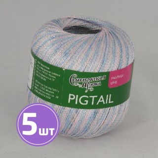 Пряжа Семеновская пряжа Pigtail (51681), белый-N001, 5 шт. по 100 г Пряжа Семеновская пряжа Pigtail (51681), белый-N001, 5 шт. по 100 г