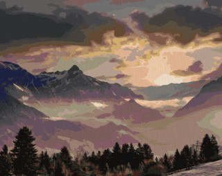 Картина по номерам «Зимнее утро в горах» Картина по номерам «Зимнее утро в горах»