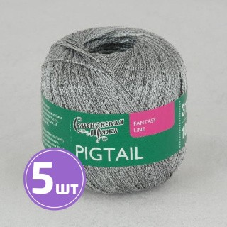 Пряжа Семеновская пряжа Pigtail (602), белый-черный, 5 шт. по 100 г Пряжа Семеновская пряжа Pigtail (602), белый-черный, 5 шт. по 100 г
