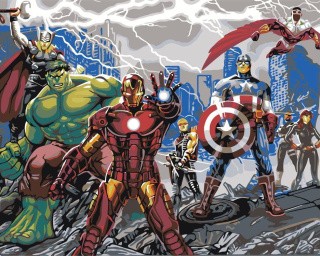 Картина по номерам «Мстители» Картина по номерам «Мстители»