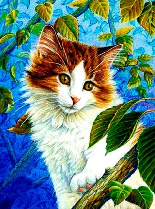 Алмазная вышивка «Кошка на ветке» Алмазная вышивка «Кошка на ветке»