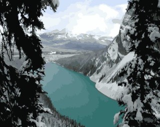 Картина по номерам «Зимнее озеро»