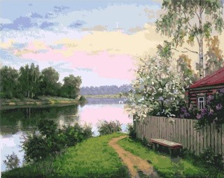 Картина по номерам «Дача у реки»