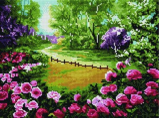 Алмазная вышивка «Кусты роз» Алмазная вышивка «Кусты роз»