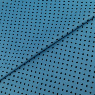 Ткань блузочная Poly satin, 75 г/м2, 2 м х 145 см, цвет: голубой/черный, Gamma