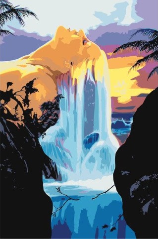 Картина по номерам «Водопад на чудесном острове»