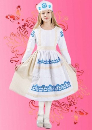 Набор заготовка для вышивания детского платья «Зимняя сказка» 134-146 р-р