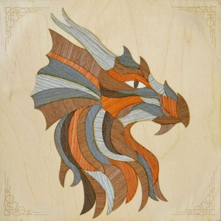 Картина на дереве «Великий дракон»