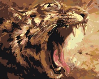 Картина по номерам «Рычащий тигр»