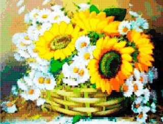 Алмазная вышивка «Подсолнухи и ромашки» Алмазная вышивка «Подсолнухи и ромашки»