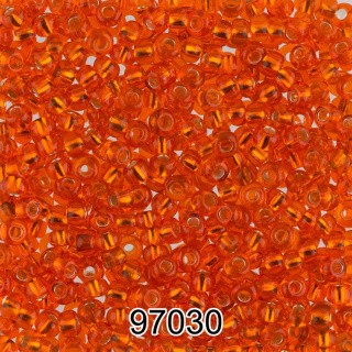 Бисер Чехия круглый 6 10/0, 2,3 мм, 500 г, цвет: 97030 ярко-оранжевый
