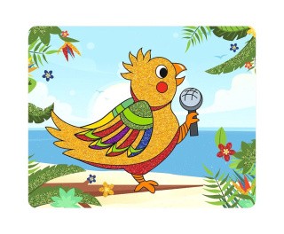 Аппликация блёстками «Попугай», 20x25 см, Hobbius Аппликация блёстками «Попугай», 20x25 см, Hobbius