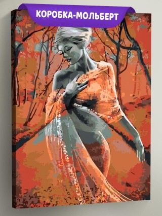 Картина по номерам «Девушка в лесу»