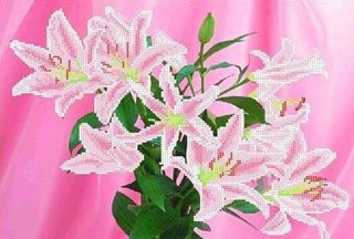 Рисунок на ткани «Розовые лилии»
