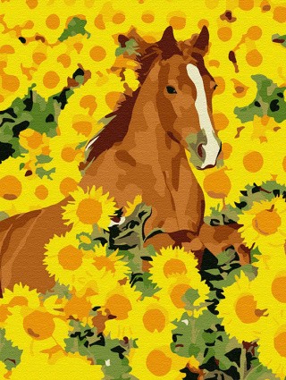 Картина по номерам «Лошадь в подсолнухах» Картина по номерам «Лошадь в подсолнухах»