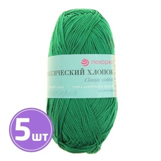 Пряжа Пехорка Классический хлопок (480), яркая зелень, 5 шт. по 100 г Пряжа Пехорка Классический хлопок (480), яркая зелень, 5 шт. по 100 г