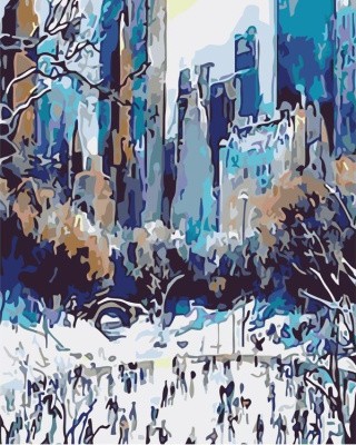Картина по номерам «Зима в городе»