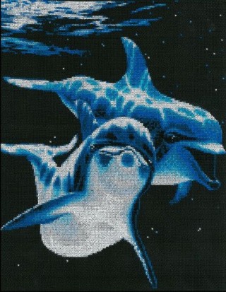 Набор для вышивания «Дельфины», NITEX