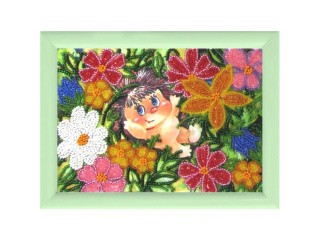 Рисунок на ткани «Ёжик в цветах»