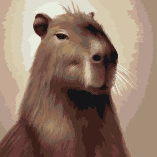 Картина по номерам «Серьезная капибара» Картина по номерам «Серьезная капибара»