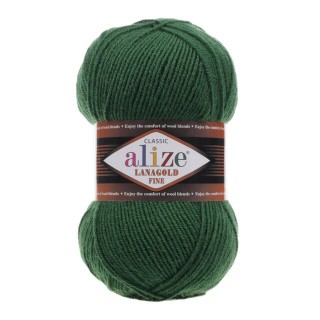 Пряжа ALIZE LanaGold Fine (Ализе Лана голд файн) (118), зеленый, 5 шт. по 100 г Пряжа ALIZE LanaGold Fine (Ализе Лана голд файн) (118), зеленый, 5 шт. по 100 г