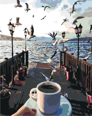 Картина по номерам «Кофе у причала»